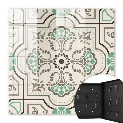 Décoration murale géométrique avec accents végétaux