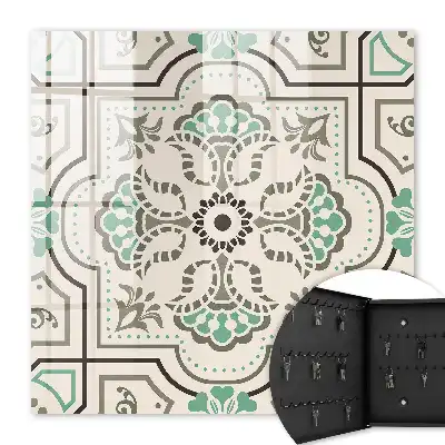 Décoration murale géométrique avec accents végétaux