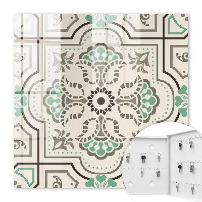 Décoration murale géométrique avec accents végétaux