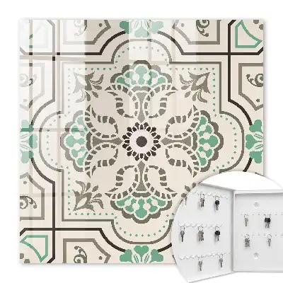 Décoration murale géométrique avec accents végétaux