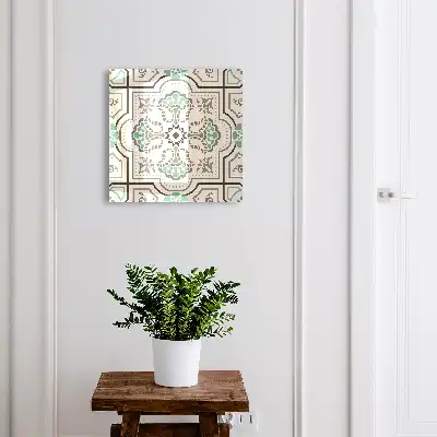 Décoration murale géométrique avec accents végétaux