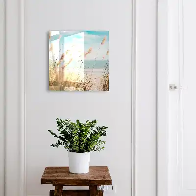 Plage d'été avec herbes marines