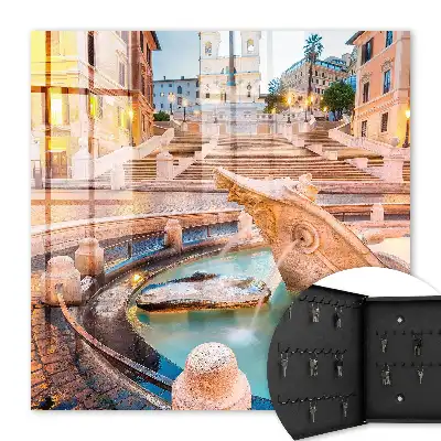 Élégance urbaine avec fontaine et escalier