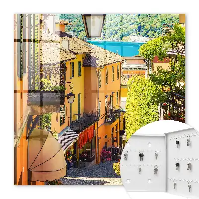 Tableau d'une ville colorée aux maisons pittoresques