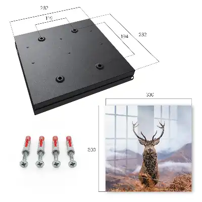 Tableau de cerfs de montagne dans un paysage brumeux