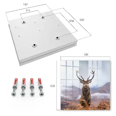 Tableau de cerfs de montagne dans un paysage brumeux