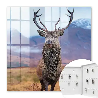 Cerfs dans un paysage de montagne en automne