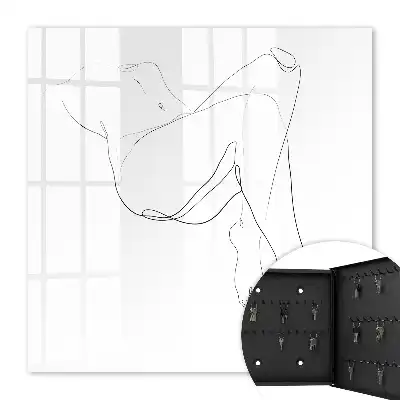 Poster art mural au trait minimaliste représentant une femme