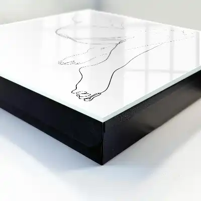 Poster art mural au trait minimaliste représentant une femme
