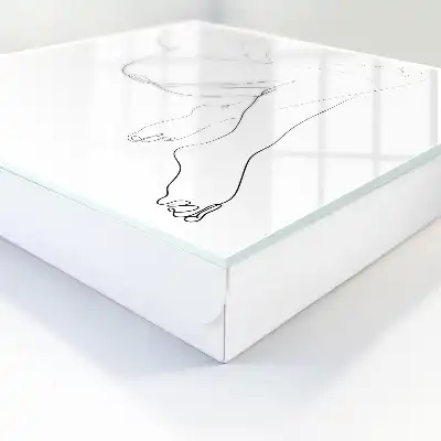Poster art mural au trait minimaliste représentant une femme