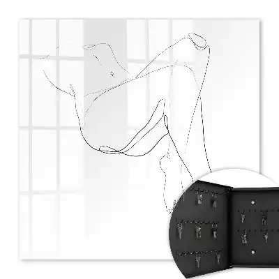 Poster art mural au trait minimaliste représentant une femme