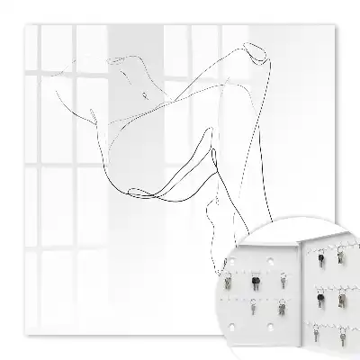 Poster art mural au trait minimaliste représentant une femme