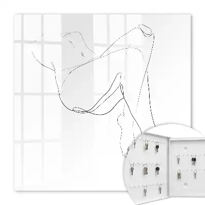 Poster art mural au trait minimaliste représentant une femme