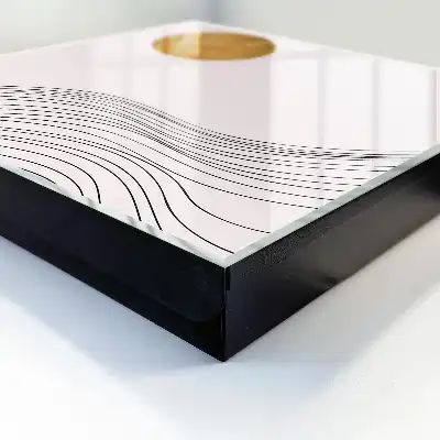 Toile décorative avec des vagues et un cercle lumineux en arrière-plan
