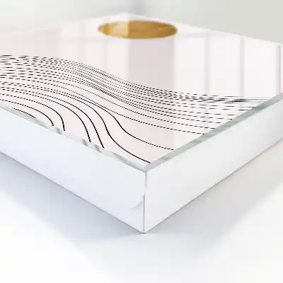 Toile décorative avec des vagues et un cercle lumineux en arrière-plan