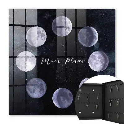 Phases de la lune sur fond étoilé