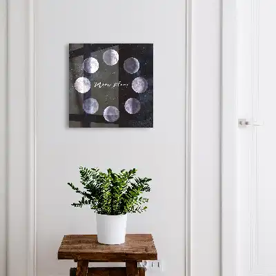 Phases de la lune sur fond étoilé
