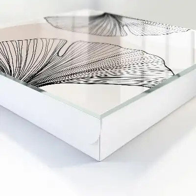 Papier peint motifs de feuilles noires sur fond crème