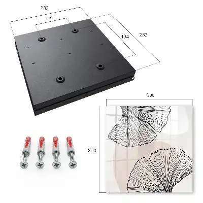 Papier peint motifs de feuilles noires sur fond crème