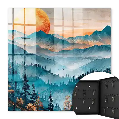 Coucher de soleil sur les montagnes