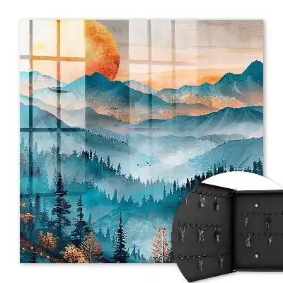 Coucher de soleil sur les montagnes