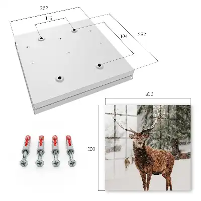 Tableau paysage d'hiver avec un cerf