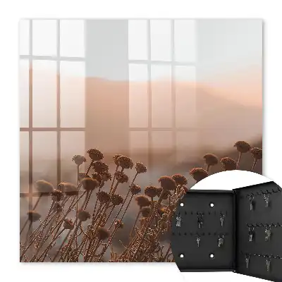 Paysage d'automne avec des fleurs séchées