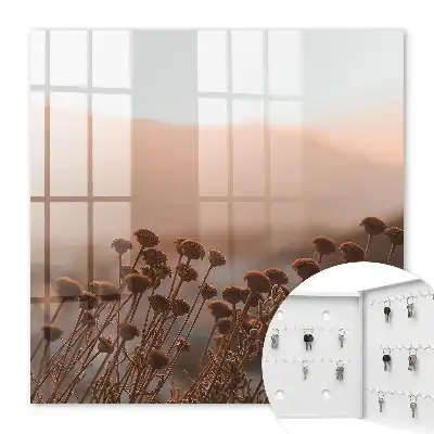 Paysage d'automne avec des fleurs séchées