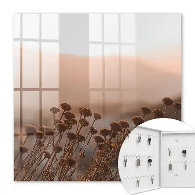 Paysage d'automne avec des fleurs séchées