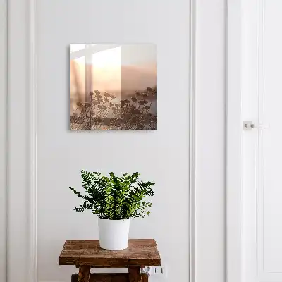 Paysage d'automne avec des fleurs séchées