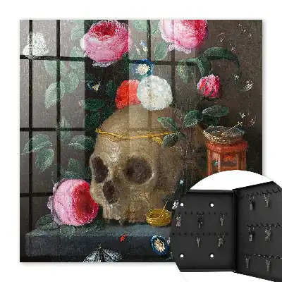 Crâne et fleurs équilibre d'expression