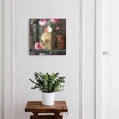 Crâne et fleurs équilibre d'expression