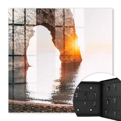 Tableau lever de soleil sur l'arche rocheuse