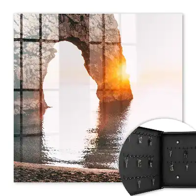 Tableau lever de soleil sur l'arche rocheuse
