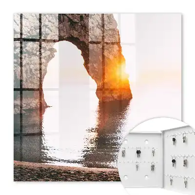 Tableau lever de soleil sur l'arche rocheuse