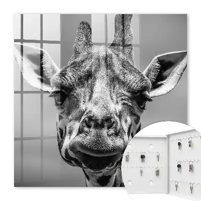 Portrait de girafe en noir et blanc