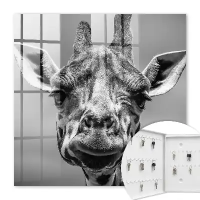 Portrait de girafe en noir et blanc