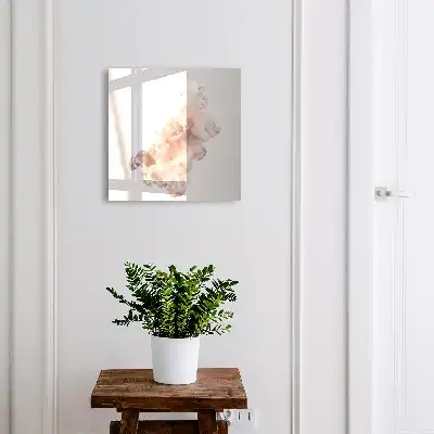 Élégance fluide aux motifs de formes roses et blanches