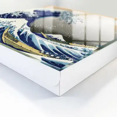Grande vague avec montagne en arrière-plan