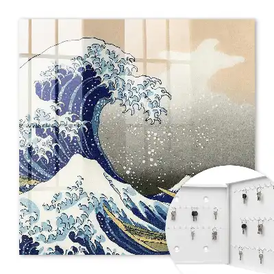 Grande vague avec montagne en arrière-plan