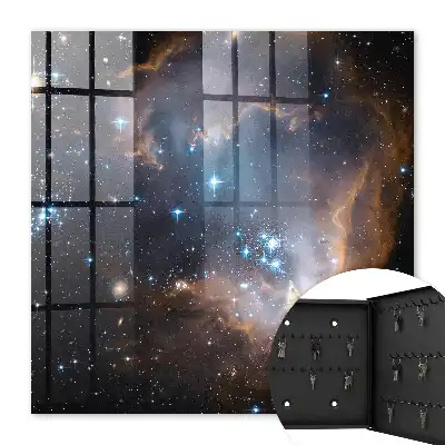 Tableau représentant une nébuleuse stellaire parsemée d'étoiles