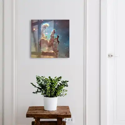 Tableau vision cosmique aux couleurs éclatantes