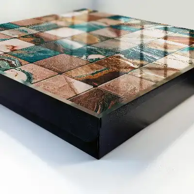 Motifs mosaïque turquoise ton sur ton