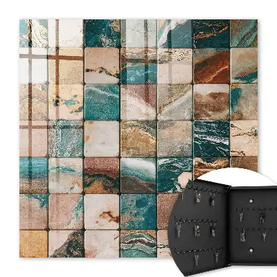 Motifs mosaïque turquoise ton sur ton