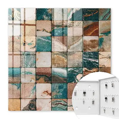 Motifs mosaïque turquoise ton sur ton