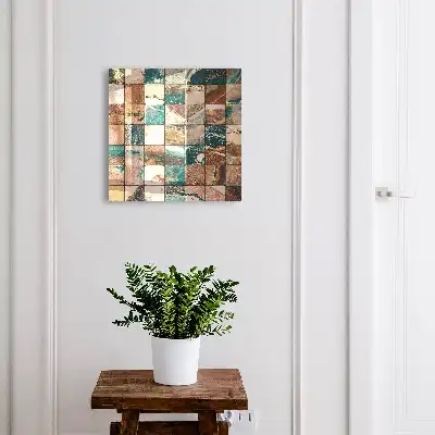 Motifs mosaïque turquoise ton sur ton