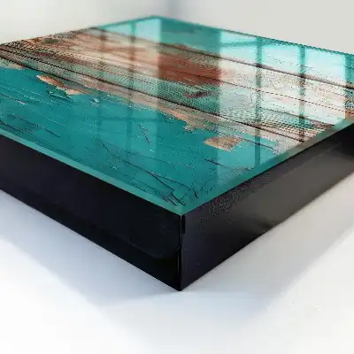 Bois turquoise avec des éclats