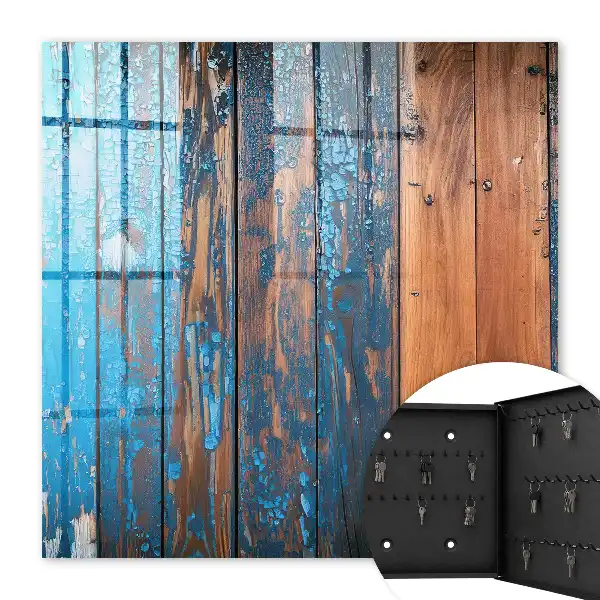Texture boisée avec peinture bleue