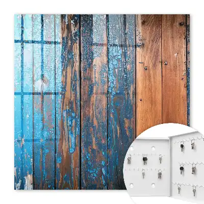 Texture boisée avec peinture bleue