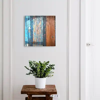 Texture boisée avec peinture bleue